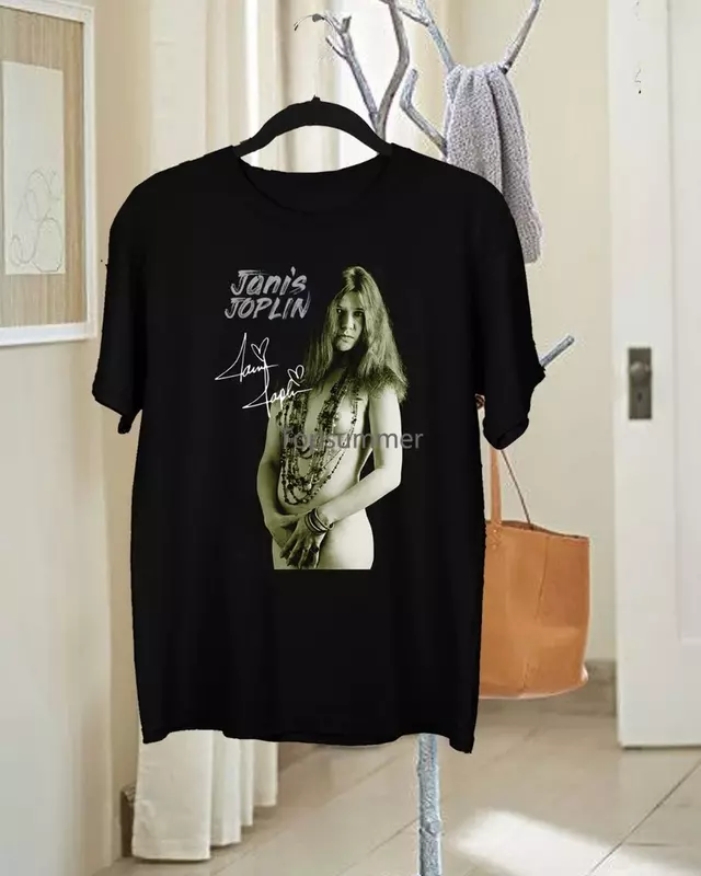 Inspirowany prezent dla fanów Janis Joplin czarny wszystkie rozmiary Unisex He366
