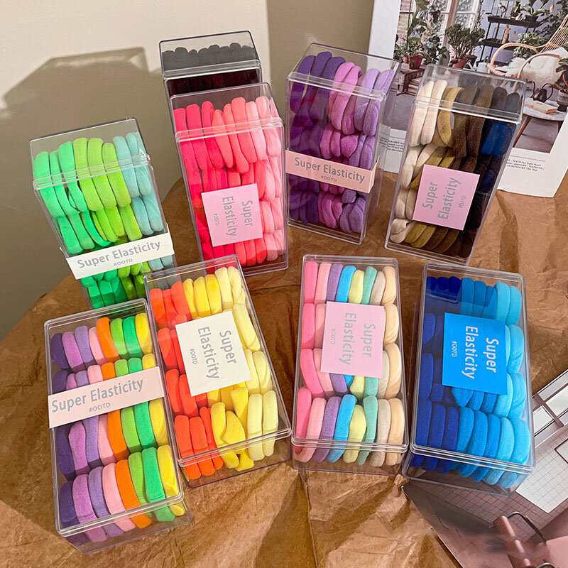 Coleteros coloridos básicos de nailon para niña, lazos elásticos para el cabello, banda de goma, accesorios básicos para el cabello, regalos, 32 piezas