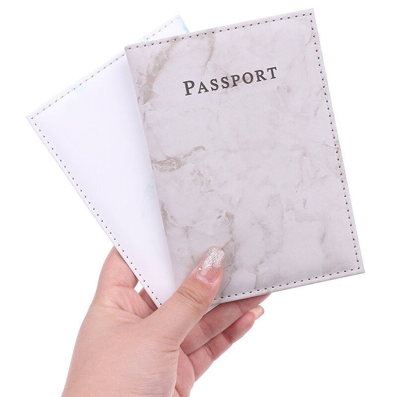 대리석 여권 커버 PU 가죽 여행 여권 홀더 보호 케이스 주최자 티켓 문서 비즈니스 신용 ID 카드 지갑