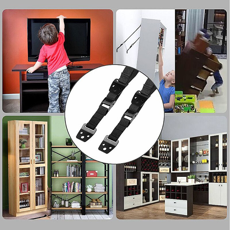1PC Baby Safety Protector Metal TV Straps Furniture Anti-Tip Straps Heavy Duty Children Anticollision Guards