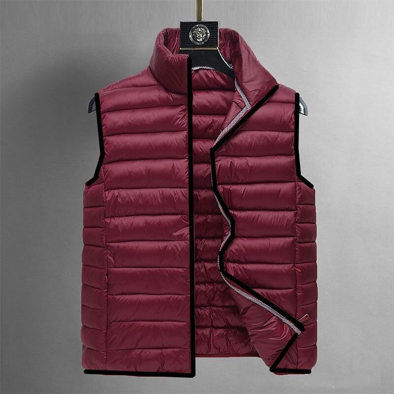 2023 New Men Down Jacket Winter Vest Short Slim Trend Parkas X-large Warm Pure Collar Outwear Versatile Loose Fashion Overcoat