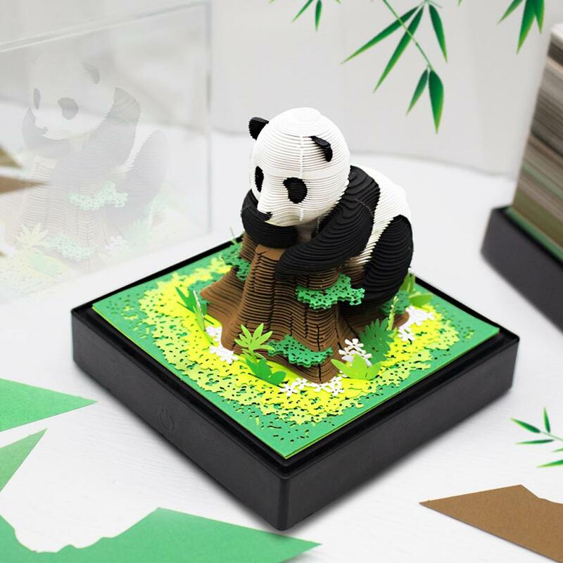 3D бумажный блокнот для рисования панды, клейкая бумага для заметок, домашняя модель панды, настольные украшения, гравировочное украшение, подарки, офис Z3M0