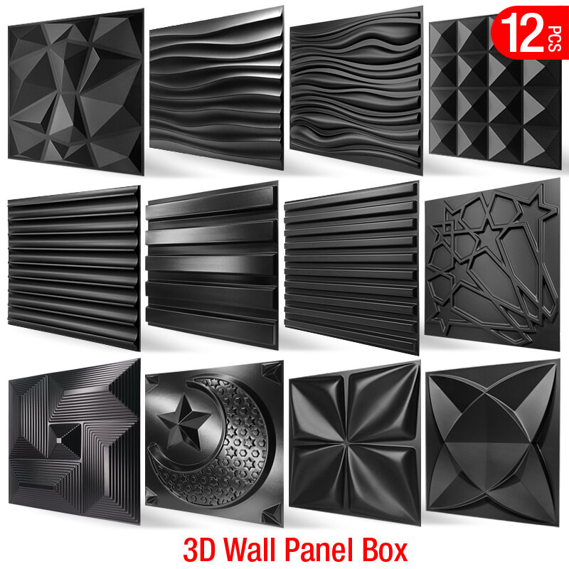 12 Stuks 30Cm Huis Muur Renovatie Steen 3D Wandpaneel Niet-Zelfklevend 3D Muursticker Art tegel Behang Kamer Badkamer Plafond