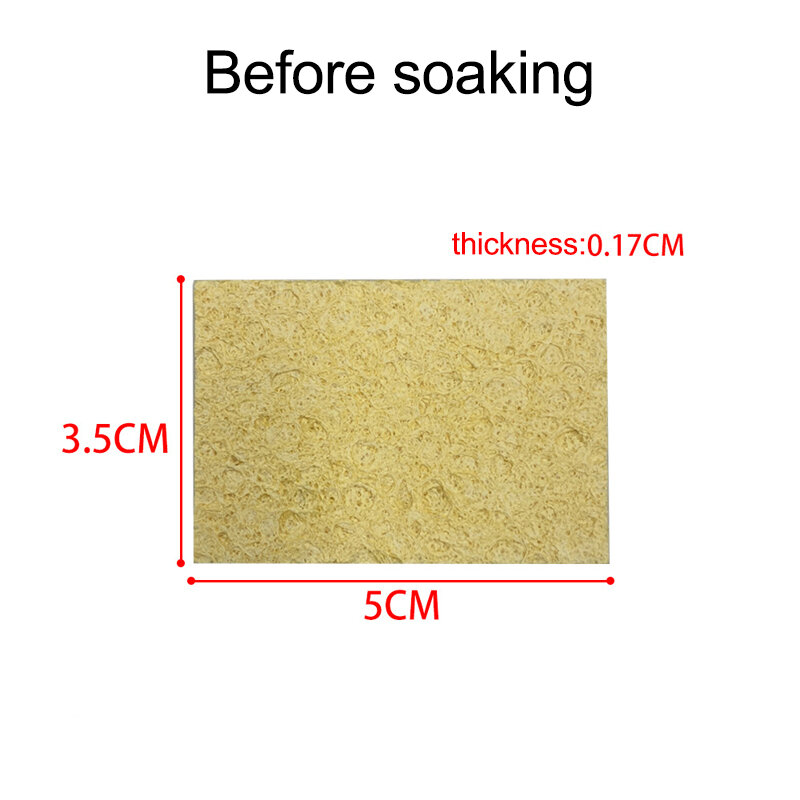 100Pcs Yellow Cleaning Sponge Cleaner for Enduring Electric Welding Soldering Iron Soldering Iron Cleaning Sponge Clean Pads