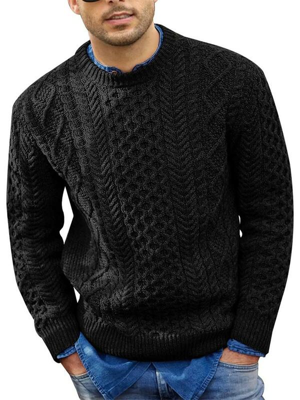 Suéter de tamanho grande masculino, pulôver casual, nova tendência da moda, outono e inverno