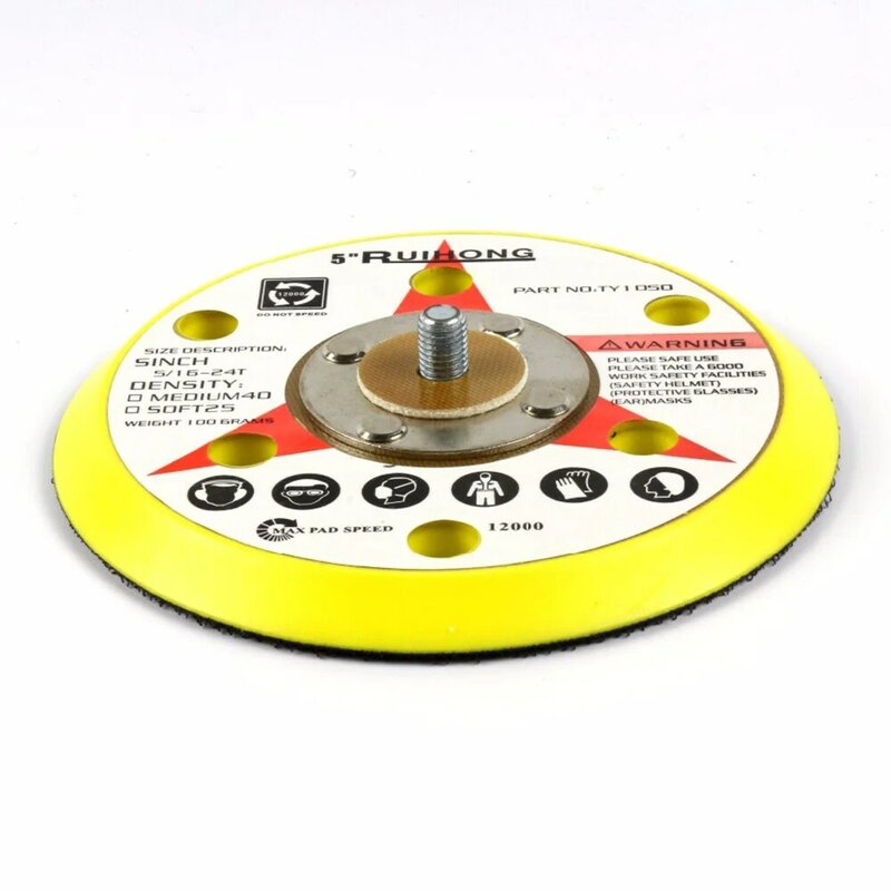 5-дюймовый 6 отверстий флокирующий шлифовальный диск M8 Подложка для резьбы мощные шлифовальные детали прочный и экологически чистый