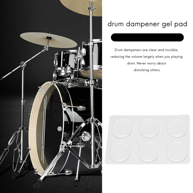 24 Pieces Drum Dampeners, Drum Damper Gel Pads Drum Silencers Non-Toxic Soft Silicone Drum Mute For Drums Tone Control (Clear)