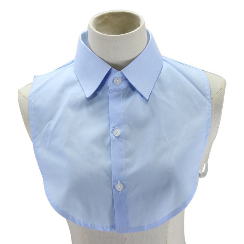 Blusa media camisa con cuello falso Dickey ajustable desmontable para hombres y mujeres N7YD