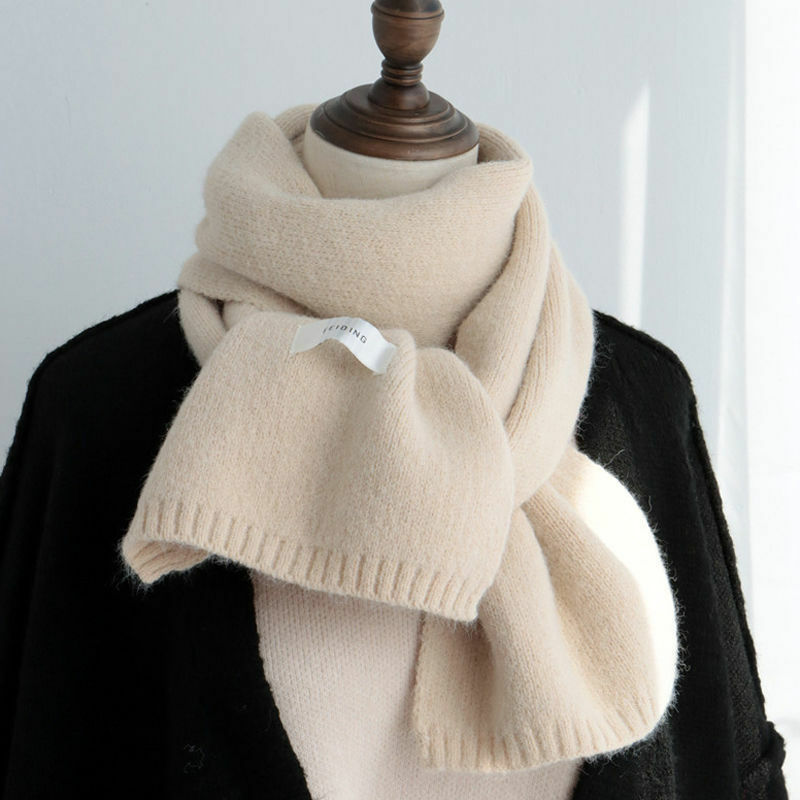 2023 New solid color scarves for women in winter, Korean men's knitting scarves, cashmere scarves, wholesale cashmere scarves