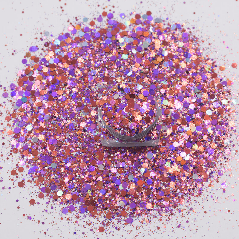 10 gr/beutel Meerjungfrau Nail art Glitter Mix Größe Chunky-Hexagon Laser Pailletten Shiny Chameleon Maniküre Flakes Dekoration Zubehör