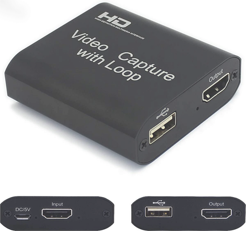 Game Capture Card 4k HD-Signal an USB 2,0 mit Loop-Out 1080p 720p 30fps Video Grabber Box für PC-Computer-Kamera Live-Streaming
