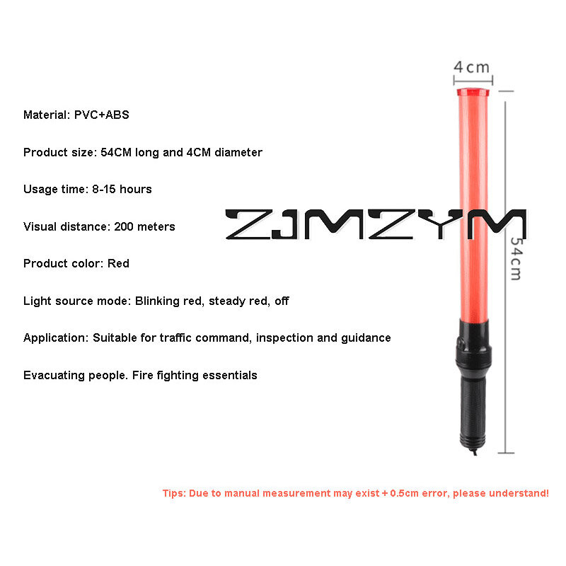 54cm LED Traffic Baton Rechargeable Safety Signal Warning Flash Constant Light for Traffic Parking Outdoor Command Tool