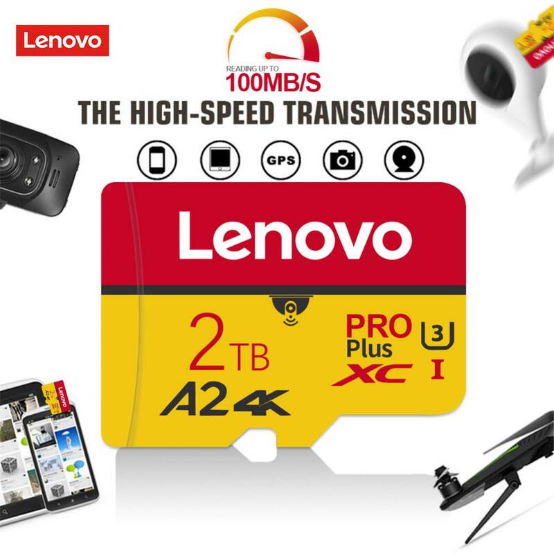 Lenovo 2TB TF Card 512GB High Speed Memory Card 1TB 256GB Class 10 Micro TF SD Card 128GB Smart SD Card For Smartphone/PC/Camera
