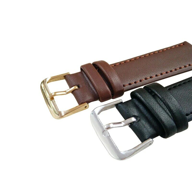 Correa de reloj de cuero para mujeres y hombres, accesorio de correa de reloj de 8mm, 10mm, 12mm, 14mm, 16mm, 18mm, 20mm, 22mm, 24mm, negro y marrón