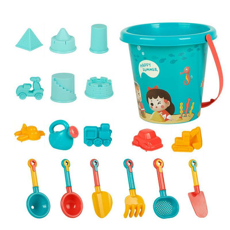 Sand Toy For Beach 18 Piece Drop-resistant Sand Toys Thickened Design Beach Toys Including Sand Bucket Shovel Set Sand Truck