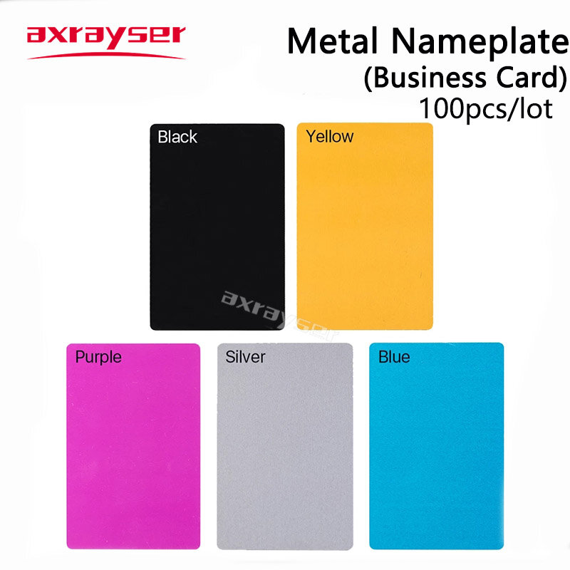 100PCS Metal Nameplate Business Cards Multicolor Aluminium Alloy Material 5 Color for Laser Marking Machine CO_2 Laser Marker