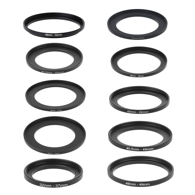 49-52 40.5-52-67-49-588-77 52-72 43-52-37 40.5-49 46-49 52-58 62-77 37-49mm filter adaptor lensa cincin Step Up logam