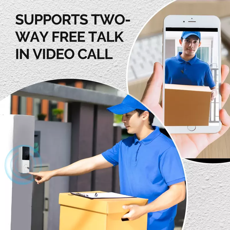 MOES-Câmera de campainha de vídeo WiFi inteligente, interfone de áudio bidirecional, visão noturna, produto de porta sem fio, segurança doméstica, tuya