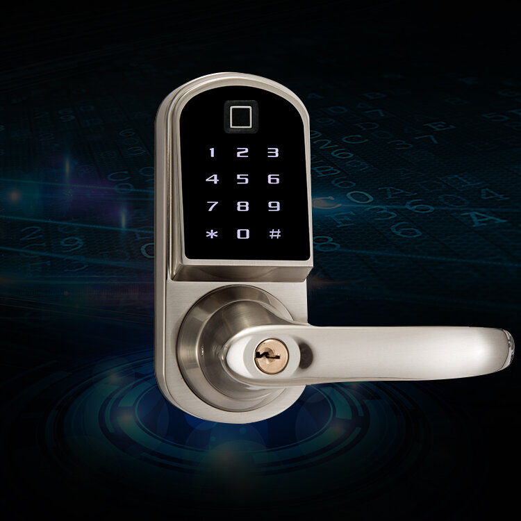 Kunci pintu Keypad sidik jari, kunci pintu tanpa kunci keamanan pintar untuk apartemen