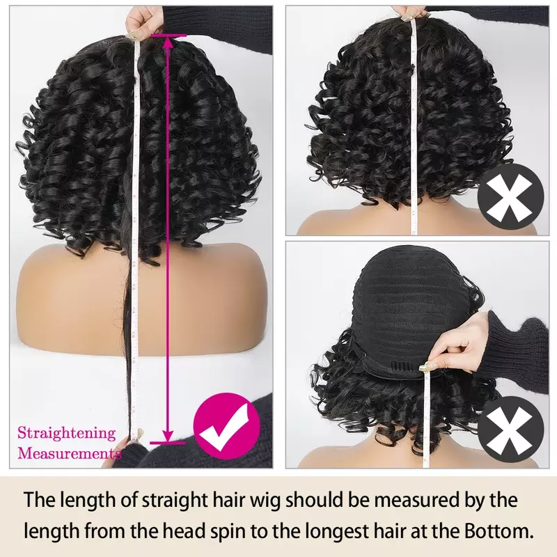 Peluca de cabello humano rizado con flequillo para mujeres negras, pelo corto con rizos Funmi, esponjoso y hinchable, 180% de densidad