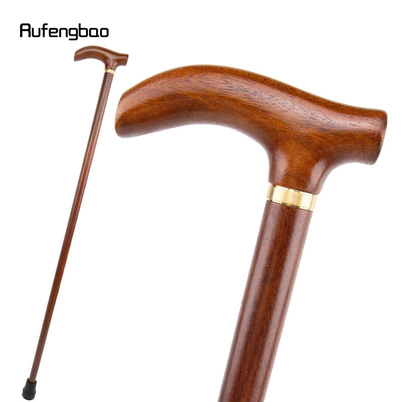 Brown Wooden Single Joint Fashion Walking Stick Decorative Cospaly Party Walking Cane Halloween Mace Crutch  Wand Crosier 92cm