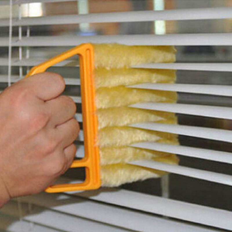 Spazzola per la pulizia delle finestre in microfibra detergente per spolverino per condizionatore d'aria panno per la pulizia della lama della veneziana lavabile staccabile