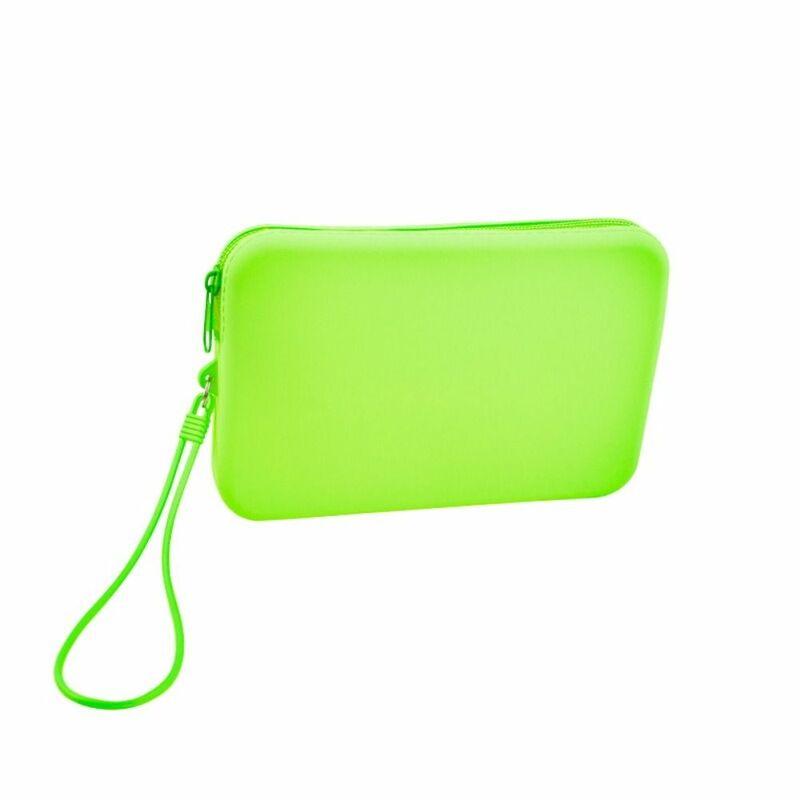 Portable Square Cosmetic Bag Waterproof Large Capacity Silicone Storage Bag Casual Mini Coin Purse Makeup Brush Holder