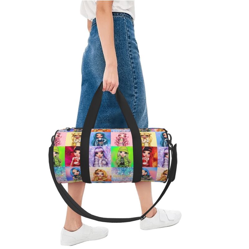 Tęczowe wysokiej dziewczęca torba podróżna Cartoon torba na siłownię treningowe męskie damska, drukowana duże zabawne torby Fitness sportowy wodoodporne torebki