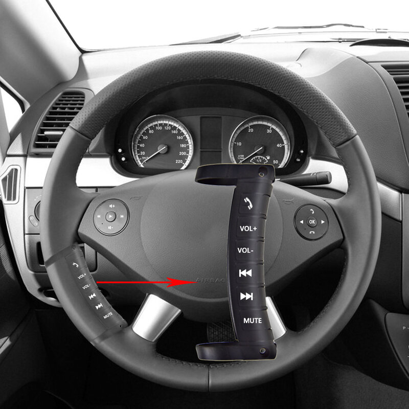 Universal SWC ไร้สายพวงมาลัยรถยนต์ปุ่มควบคุมรีโมทคอนโทรลสำหรับสเตอริโอ DVD GPS Multi-Function อุปกรณ์เสริม
