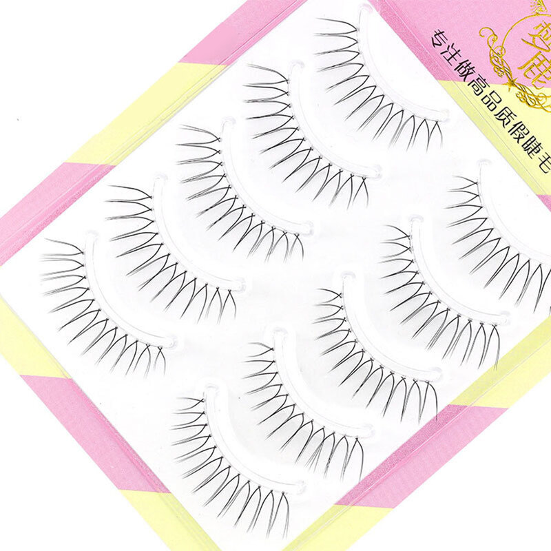 Fada em forma de U cílios postiços, reutilizável Lash Extensão, hastes transparentes, maquiagem olho coreano, 5 pares, novo