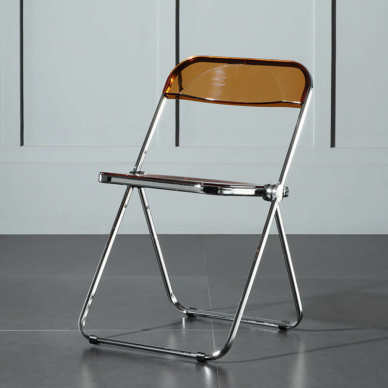 Silla dobrável cadeira de jantar casa minimalista e moderno loja roupas fezes encosto acrílico transparente foto cadeira 2022