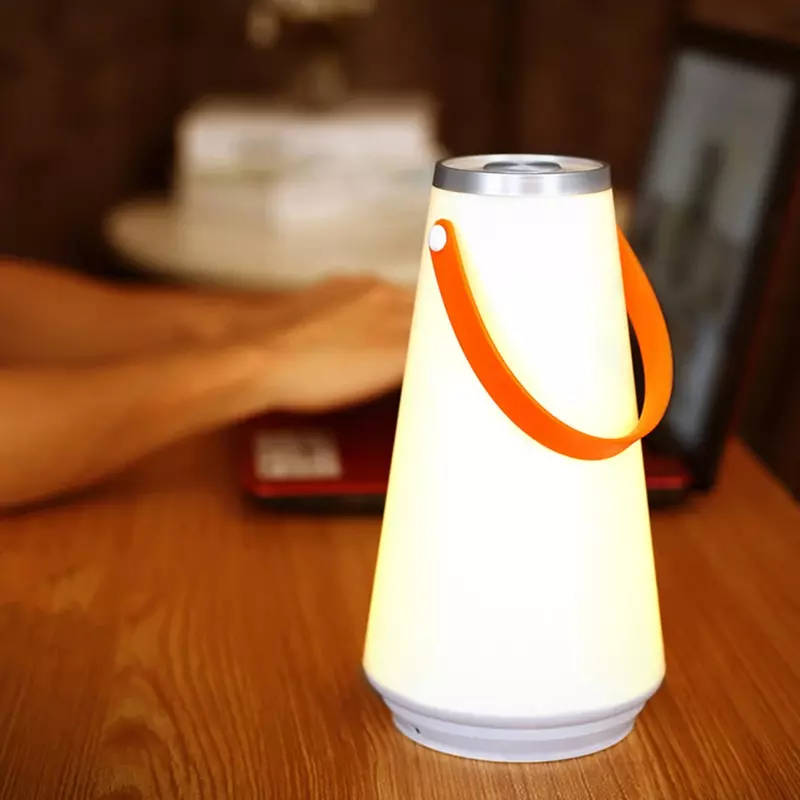 Przenośna dotykowe światło LED z na biurko z akumulatorem lampa do namiotu lampka nocna na biwak na zewnątrz