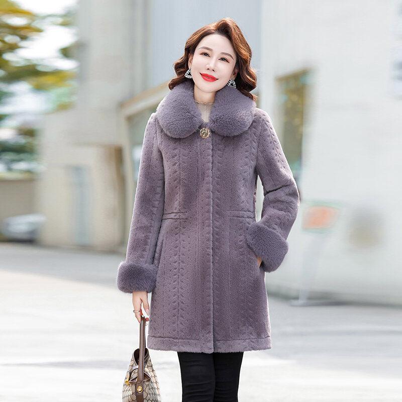 Зимние Утепленные Пальто из искусственного меха, теплые плюшевые свободные женские пальто, высококачественные куртки средней длины