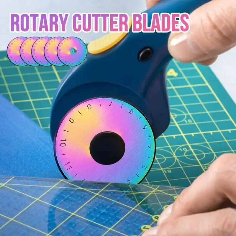 Juego de cortadores rotativos de 45mm con cuchillas rotativas chapadas en titanio de 5 colores, cortador de tela, SKS-7, herramienta de costura y Patchwork