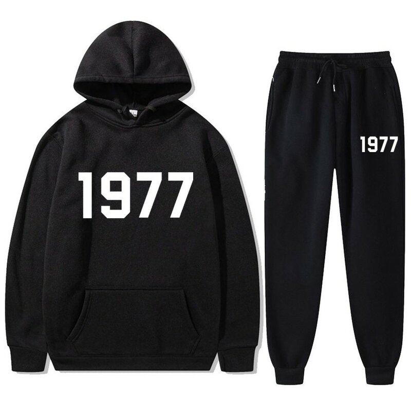 2024Autumn and Winter Warm Tracksuit Men's Hoodie + Sweatpants 2PCS Casual Sports Kit Man Fashion All Match Windproof Hooded Out