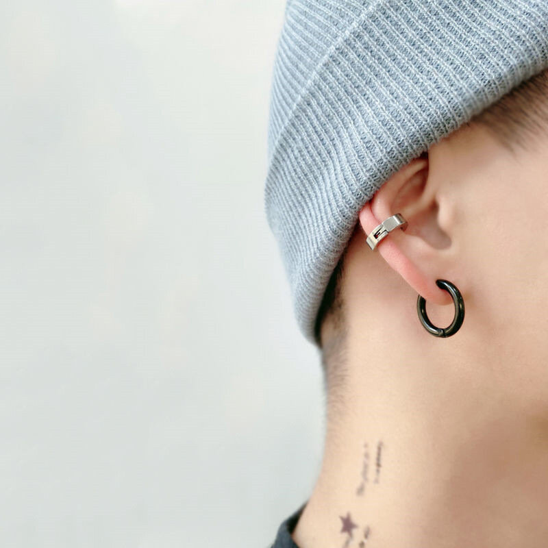 3 pçs/set brincos de orelha de aço inoxidável para homens indolor não-piercing falso brincos de orelha punhos do vintage punk orelha jóias