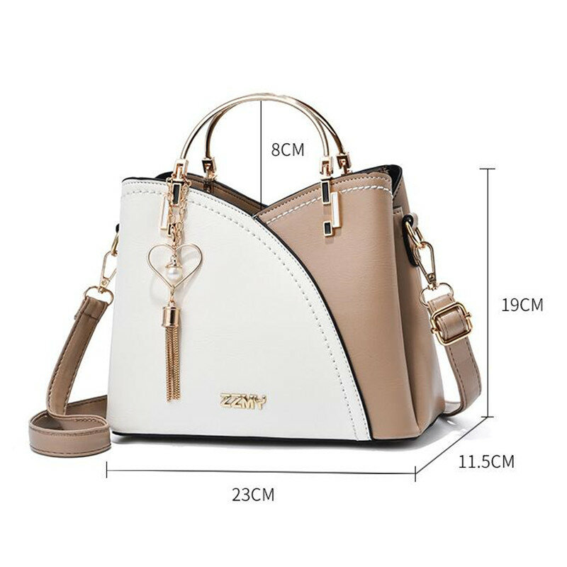 2024 Women's Bag New Trendy Handbag Korean Version Contrasting Color Large Capacity Fashionable Shoulder Crossbody Bag