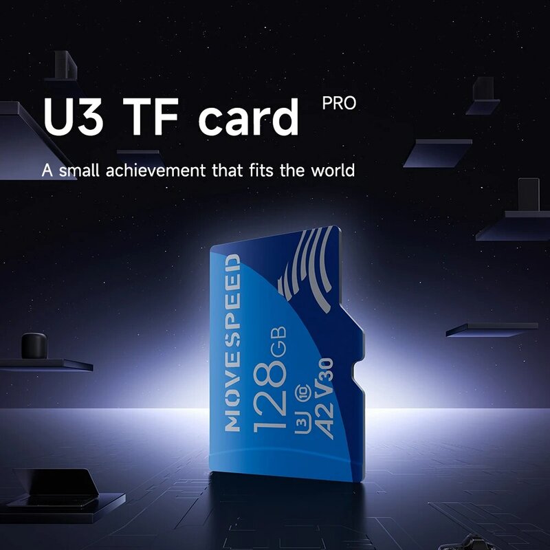 MOVESPEED-U3 Cartão Micro SD para Câmera, Cartão de Memória Flash, Cartão TF, Alta Velocidade, 100 Mbps, 128GB, 256GB, 64GB, 512GB