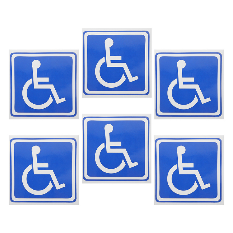 6 fogli segnale di parcheggio per disabili adesivi per sedie a rotelle adesivo simbolo per sedia a rotelle segno