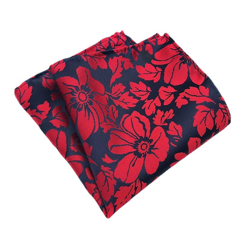 Pañuelo cuadrado de bolsillo de poliéster con hojas florales para hombre y mujer, pañuelo informal para boda y fiesta de negocios, 25x25cm, nuevo