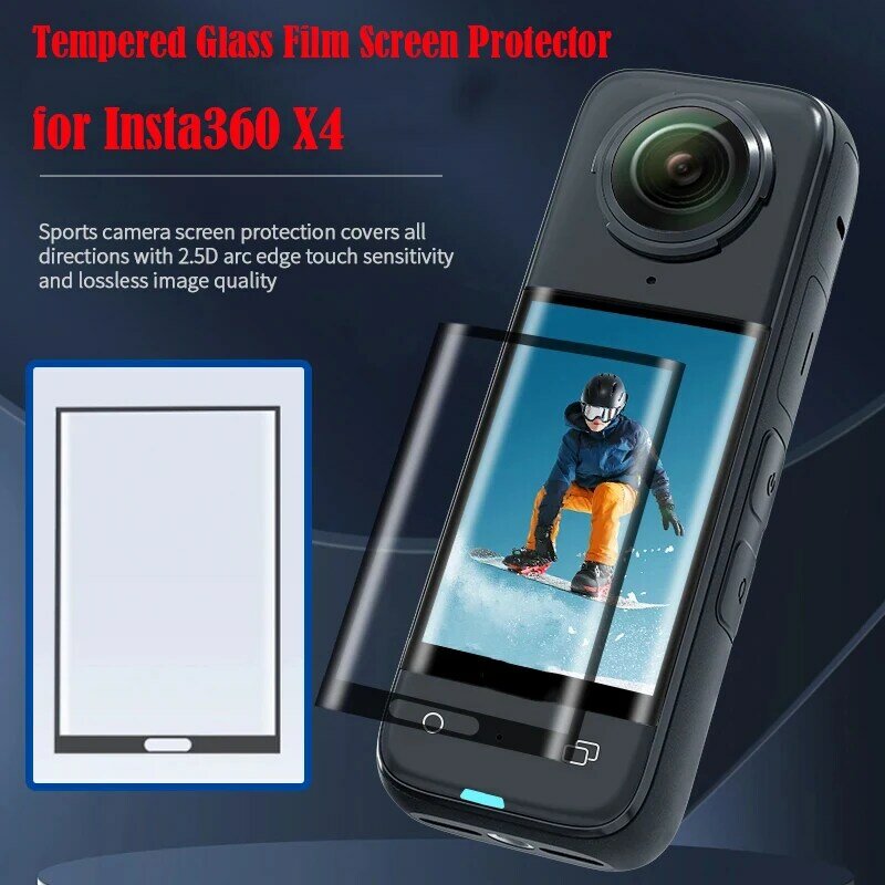 Pellicola protettiva in vetro per schermo per Insta360 X4 pellicola protettiva in vetro temperato per accessori per fotocamere Insta 360 X4