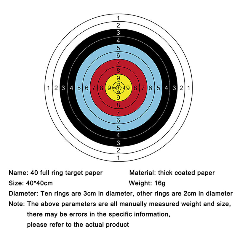 10pcs 40*40 cm Archery Shooting Target Paper Bow Hunting Archery Kit Standard