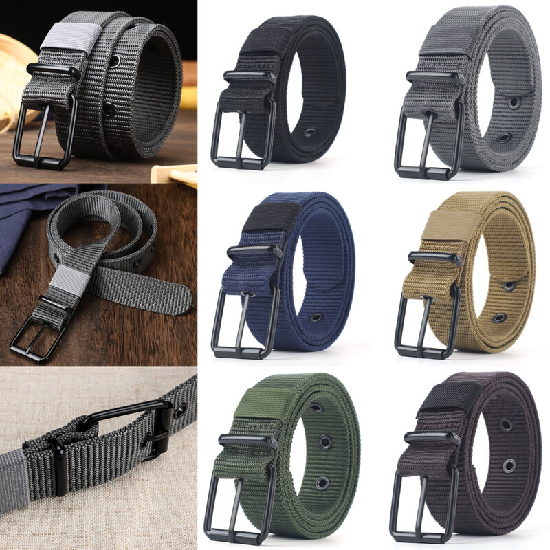 Cintura in Nylon con fibbia ad ardiglione per uomo lavoro all'aperto caccia tattica militare cinturino in Jeans di alta qualità cinturino in tela moda Casual