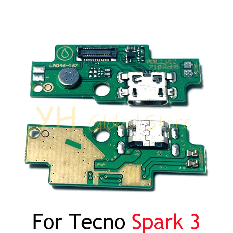 Piezas de reparación de Cable flexible para Tecno Spark 2, 3, 4, 5, 6, GO Air Pro, KA7, KE5, KE7, KC2, KC6, KC8, KD6, KD7, placa de carga USB, puerto de base, 5 piezas