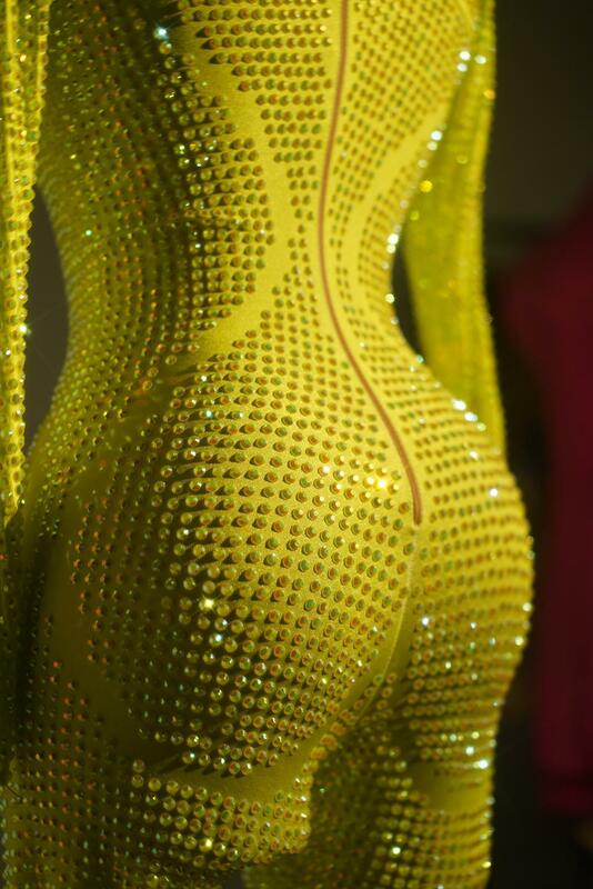 Tuta piena di diamanti Sexy scintillante Slim Fit a vita alta Dressy pagliaccetto per le donne Nightclub Bar Performance costumi Jingdian