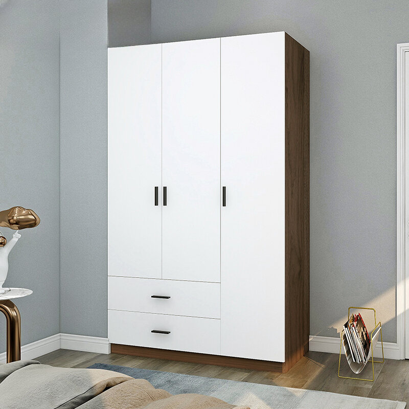 Armario moderno minimalista para dormitorio, armario de almacenamiento para niños, armario pequeño, armario de almacenamiento de tres puertas
