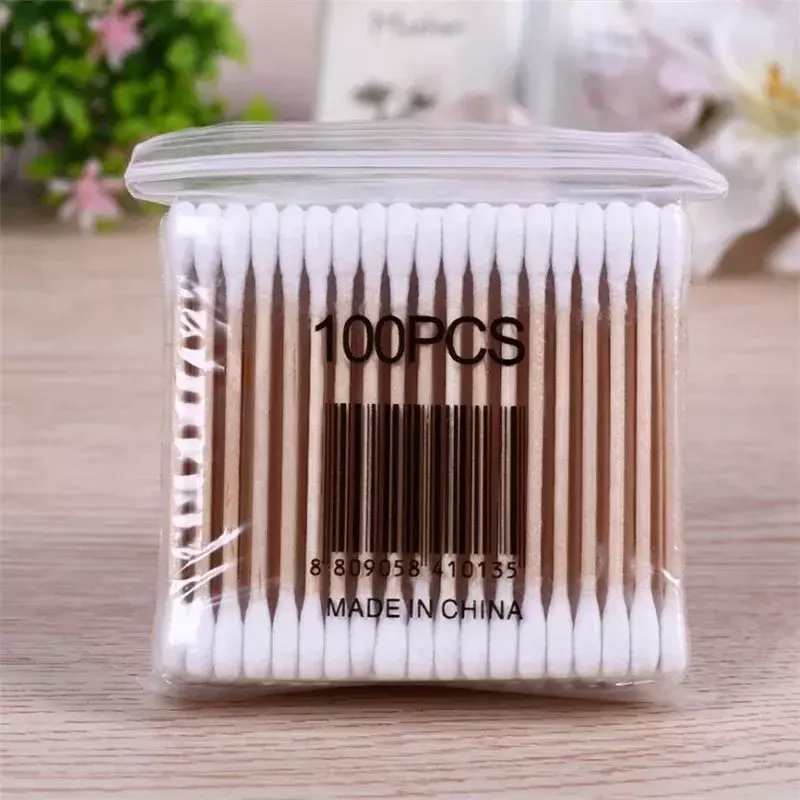 500pcs Double Head Cotton Swab Women Makeup Cotton Buds Tip for Wood Sticks Nose Ears Cleaning Health Care Tools