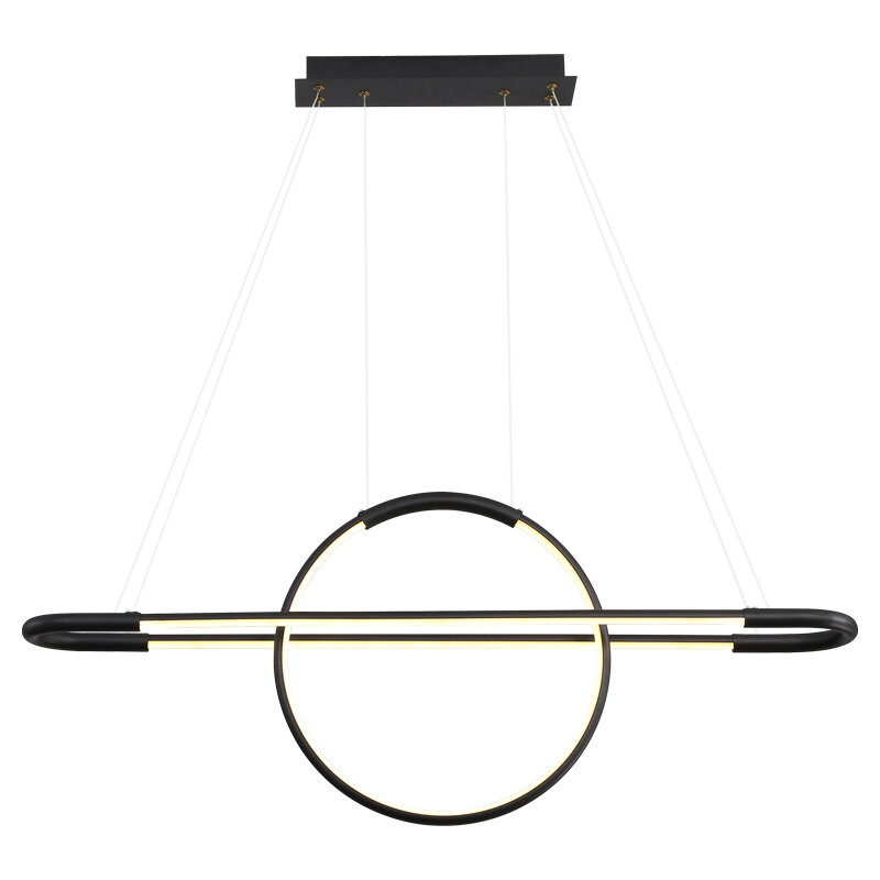 Simple LED Chandelier Modern Kitchen island Long Hanging Light Dining Bar Office Coffee Restaurant Home Gold Black Pendant Lamps