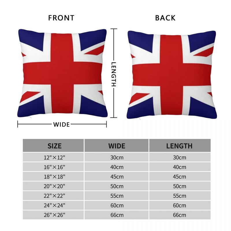 United Kingdom National Flag Square Pillow Case for Sofa Throw Pillow