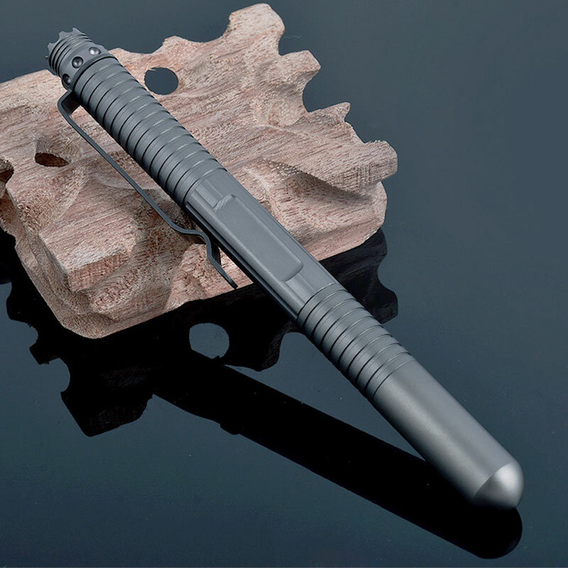 회색 휴대용 전술 펜, 자기 방어 용품, 무기 보호 도구, 항공 알루미늄 인명 구조 도구, 셀프 가드 펜, 1 개
